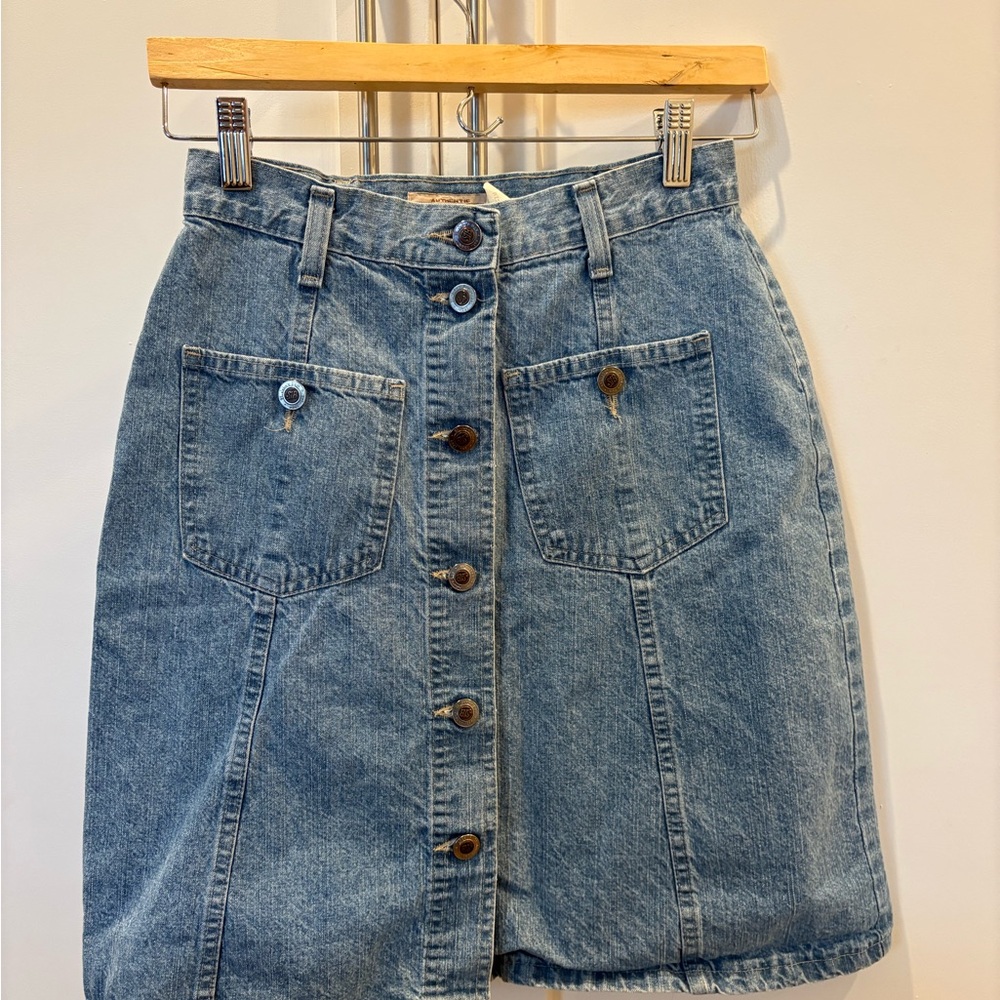 St. John's Bay Blue Denim A-Line Skirt